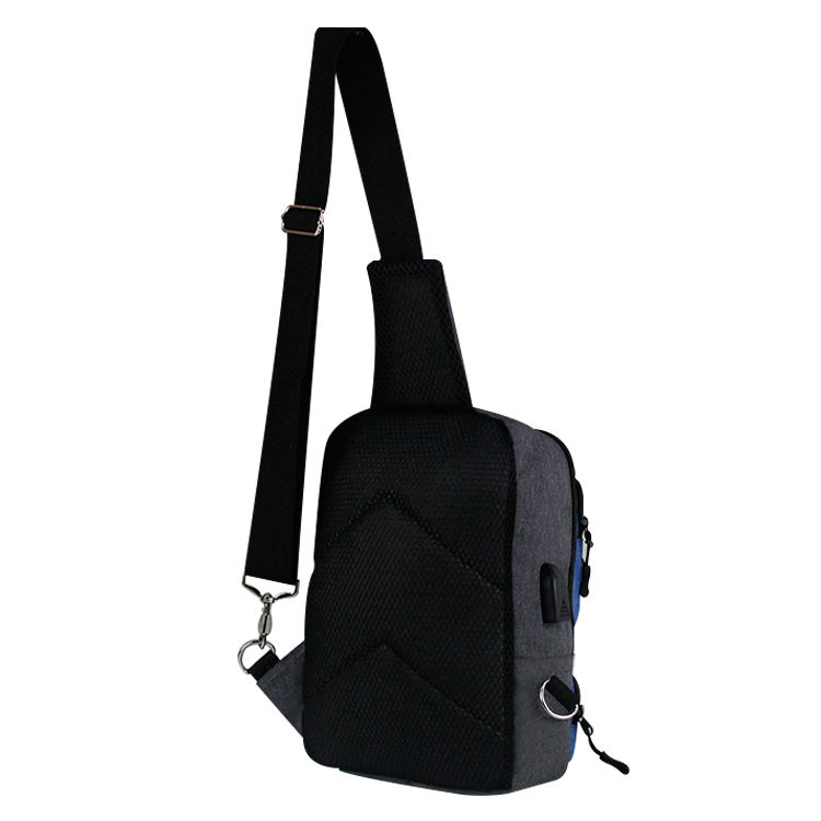 ファッション ビジネス カジュアル メンズ チェスト バッグ シングル ショルダー バックパック USB スリング クロスボディ バッグ パック