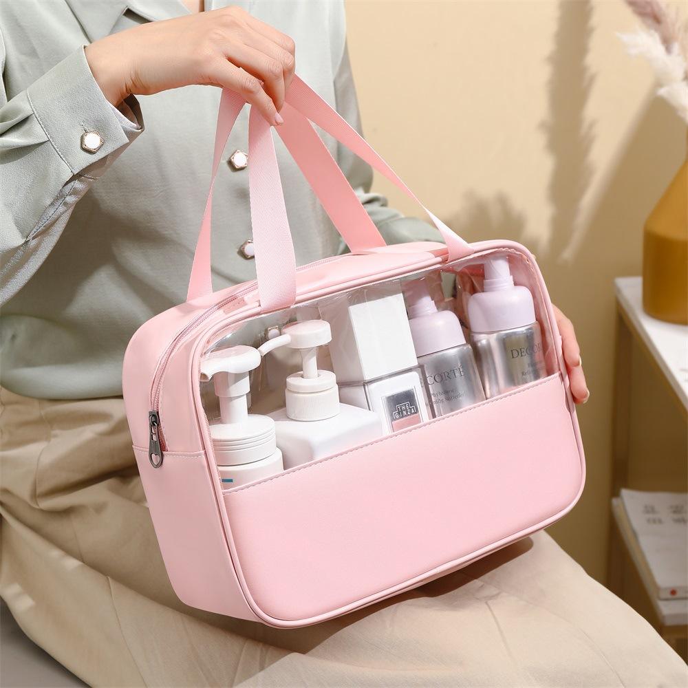 ナイロン化粧品バッグ ポータブル大容量防水トラベル化粧品バッグ クリア化粧品バッグ