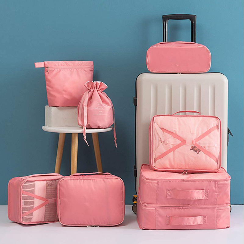 8 個旅行収納袋衣類パッキングキューブ大サイズ多目的旅行荷物オーガナイザーバッグ