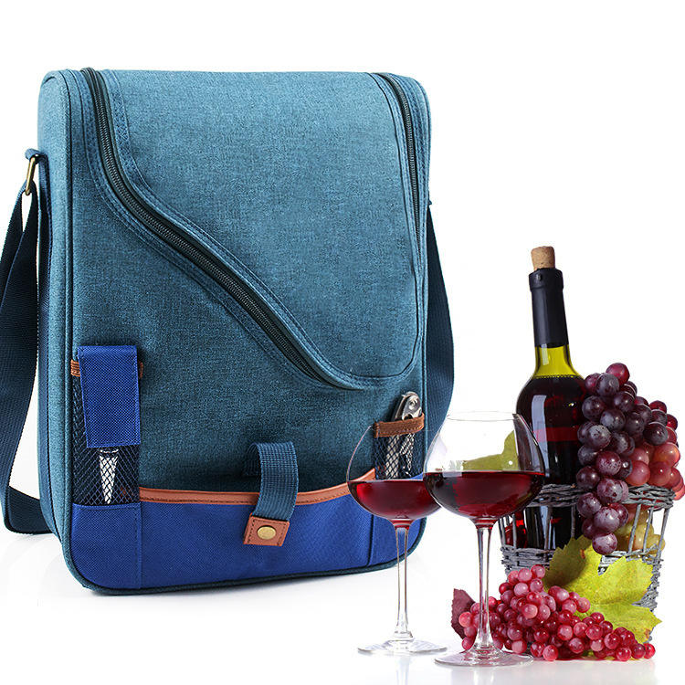 ファッション多機能赤ワイン セット クーラー バッグ、ポータブル、シングル ショルダー ピクニック バッグ