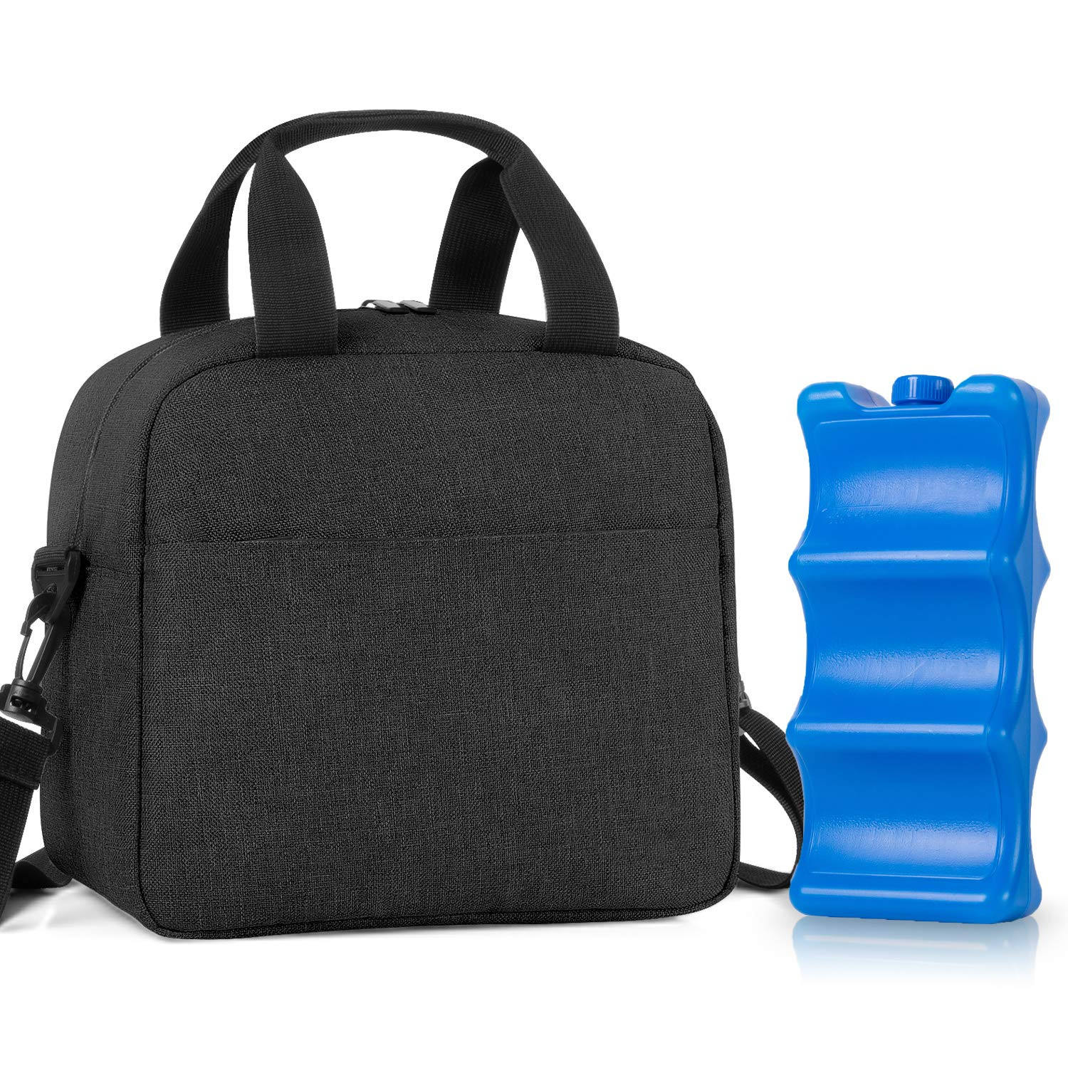 ブラック カスタムロゴ 母乳クーラーバッグ 旅行用哺乳瓶キャリア トートバッグ 最大6個の大型9オンスボトルにフィット
