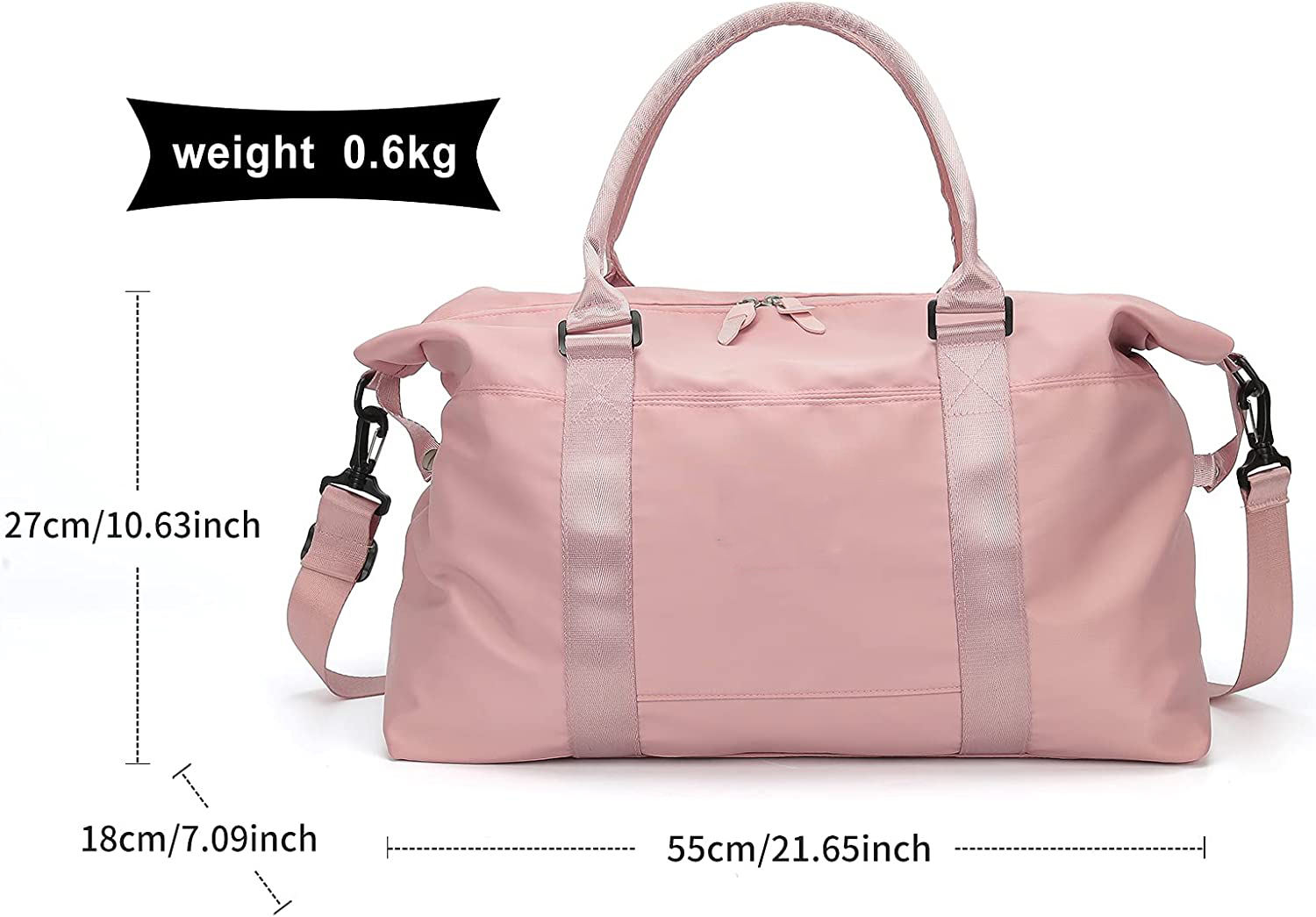 大容量女性ピンク短距離ダッフルバッグ旅行ポータブルエクササイズバッグ乾湿分離トレーニング旅行バッグ
