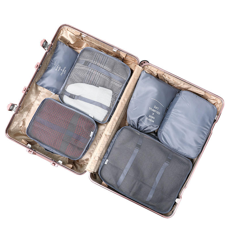 6 1 旅行布収納袋セット荷物オーガナイザー カスタム卸売圧縮パッキング キューブ ナイロン