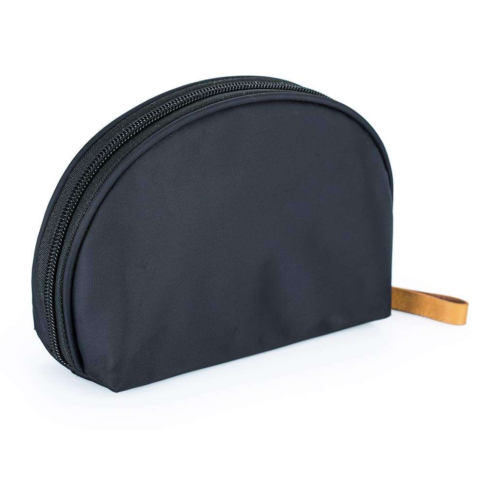 ハーフ ムーン シェル形状ナイロン小さな化粧バッグ カスタム ロゴ旅行ミニ高級化粧品バッグを構成するための財布