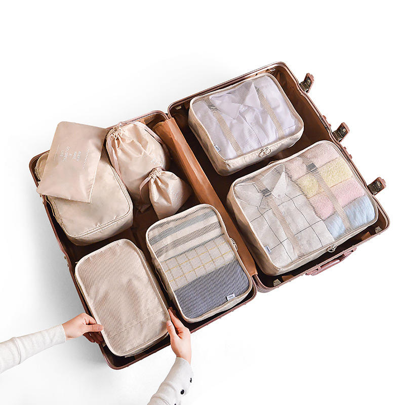 カスタム旅行荷物 8 個収納袋セット服下着ソックス オーガナイザー バッグ セット パッキング キューブ旅行バッグ